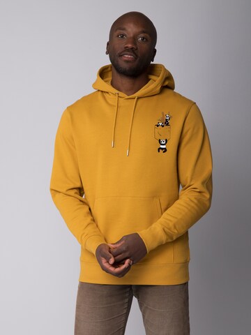 Sweat-shirt ' Pocket Pandas ' Watapparel en jaune : devant