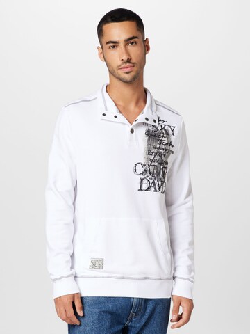 Sweat-shirt CAMP DAVID en blanc : devant