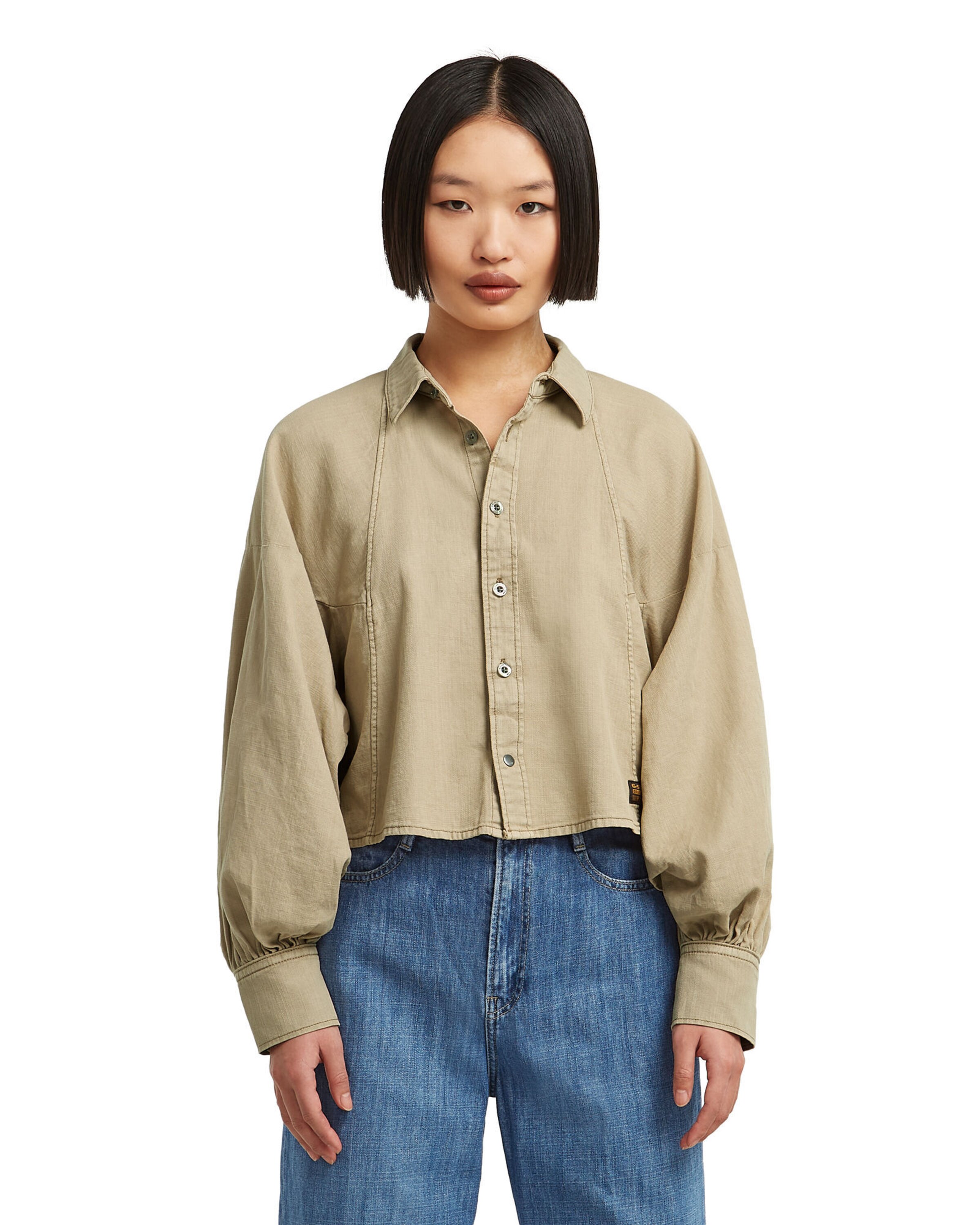 G-STAR Blouse 'Macro Baloon' in Beige: front
