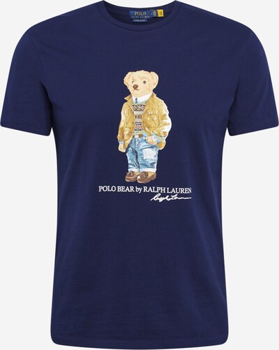 POLO RALPH LAUREN T-Shirt in marine / hellblau / hellbraun / weiß, Produktansicht