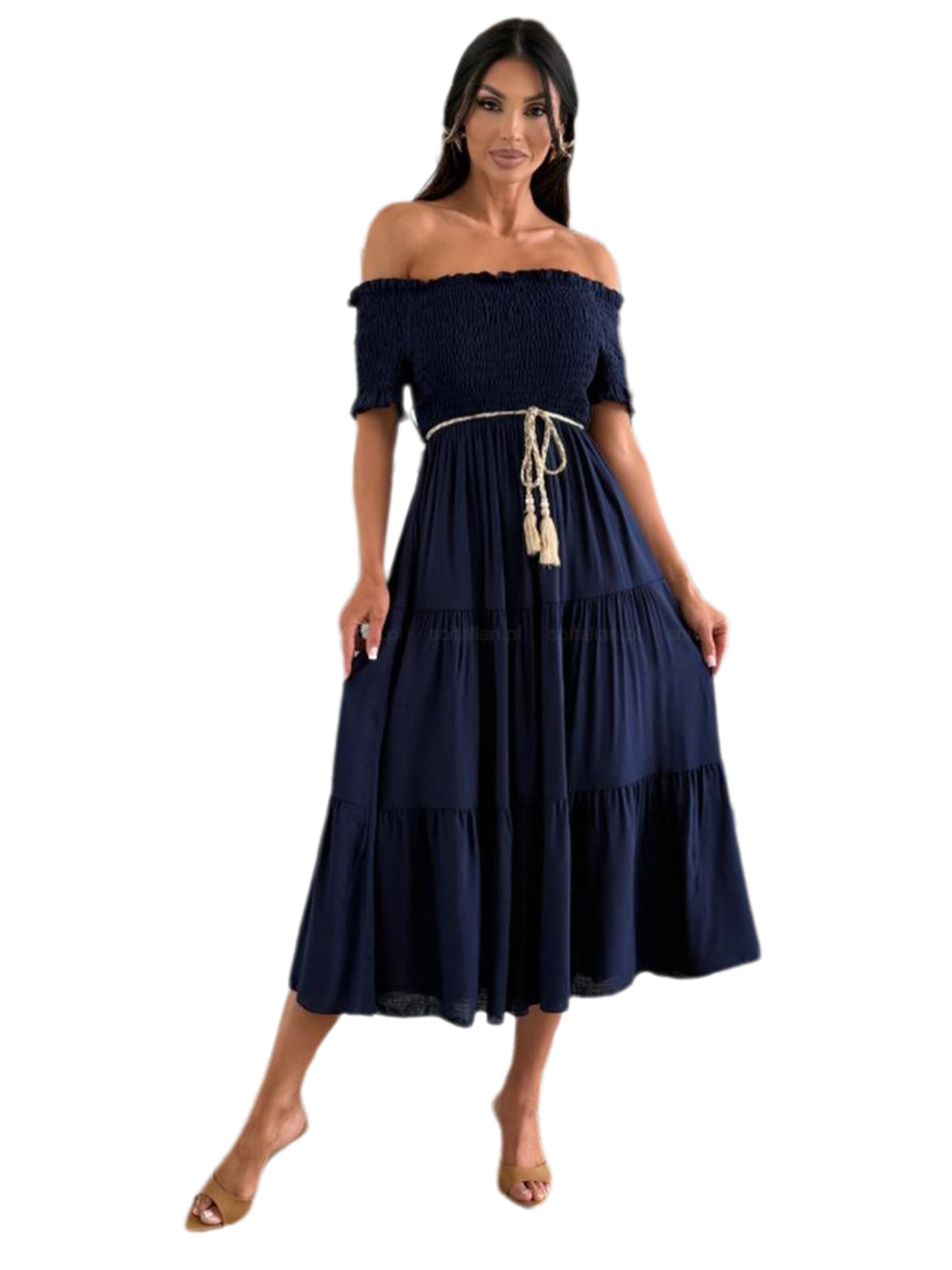 Yesfashion Dress in Blue: front