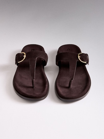 Tongs The Set en marron