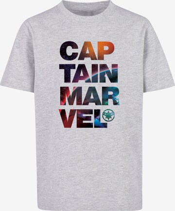 ABSOLUTE CULT Shirt 'Captain Marvel - Space' in Grijs: voorkant