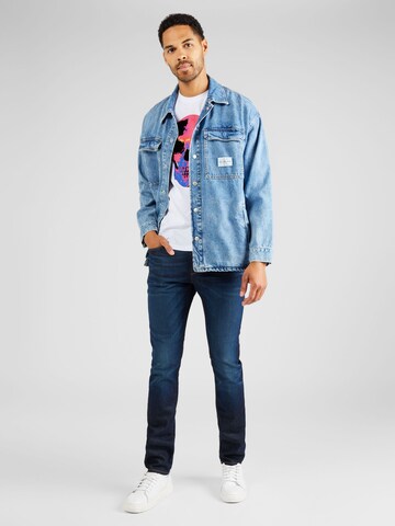 Calvin Klein Jeans Prehodna jakna | modra barva