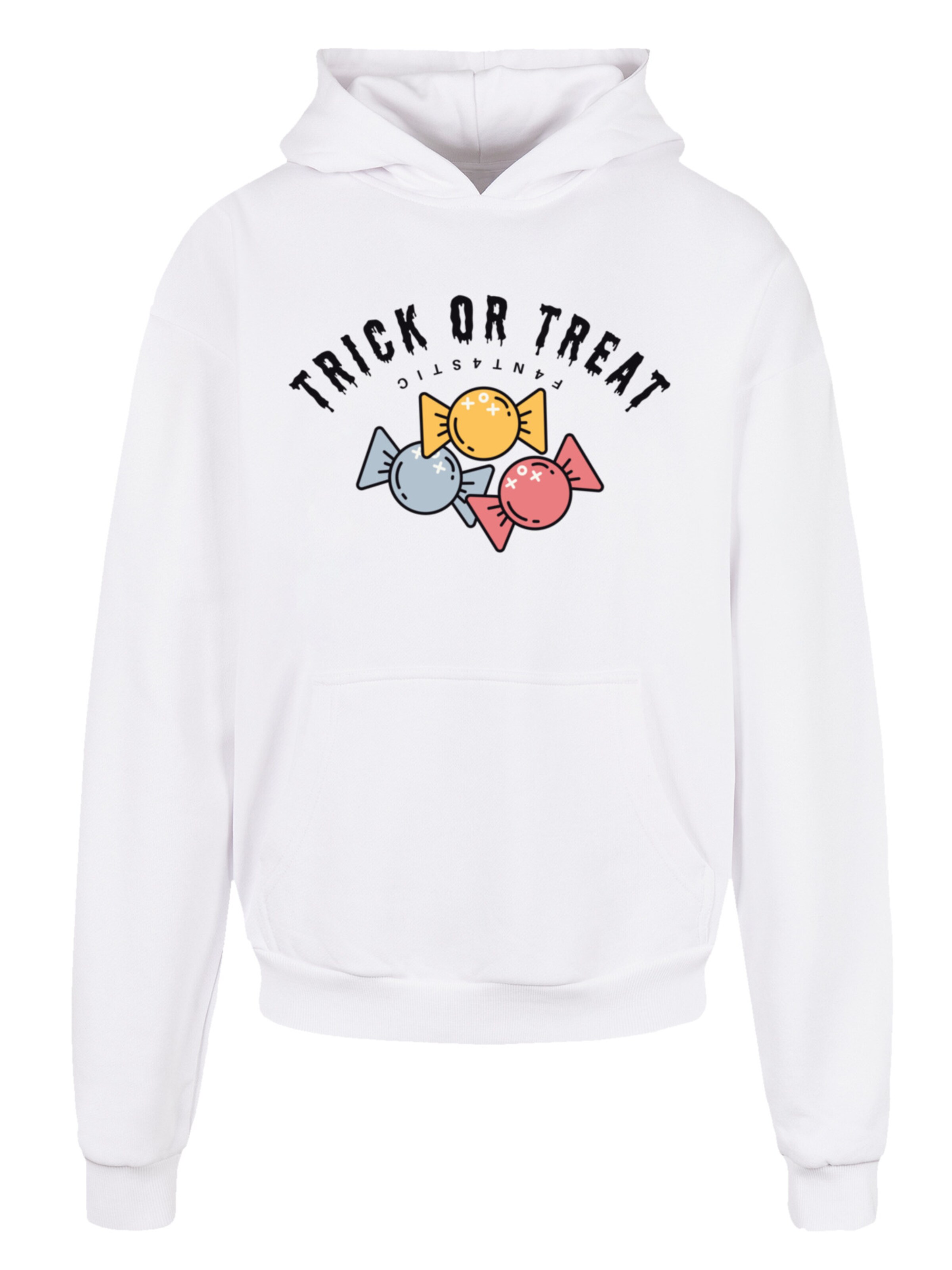 F4NT4STIC Sweatshirt 'Trick Or Treat Halloween' in Weiß: Vorderseite