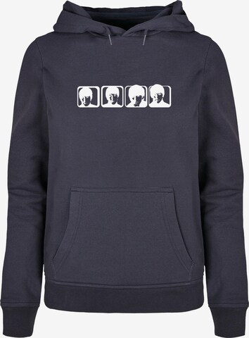 Merchcode Sweatshirt 'Beatles - Four Heads 2' in Blauw: voorkant
