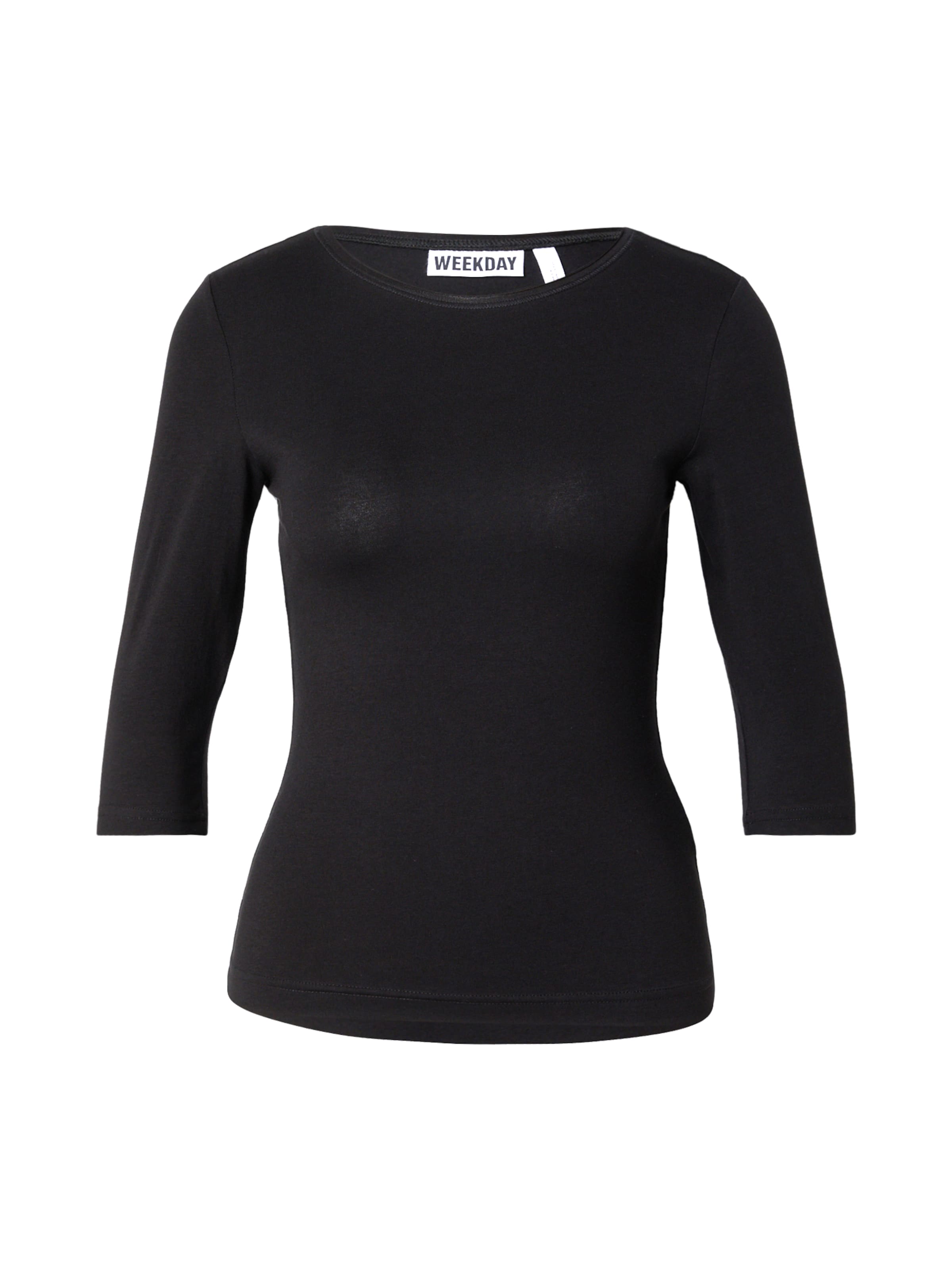 WEEKDAY T-shirt 'Enora' i svart: framsida