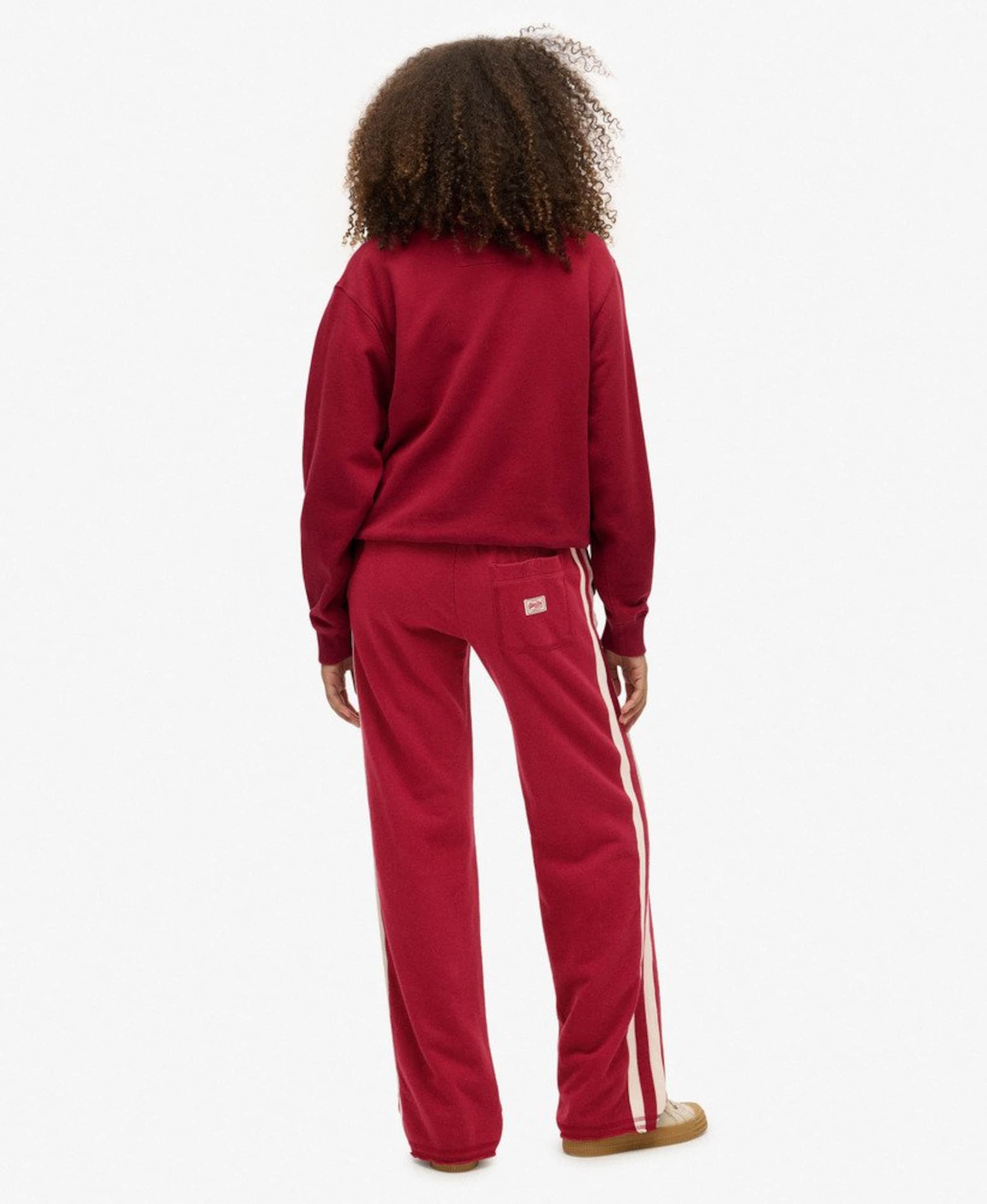 Superdry & Co Loosefit Broek 'Athletic Essentials' in Rood
