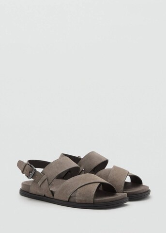 MANGO MAN Sandals 'Biosuede' in Brown