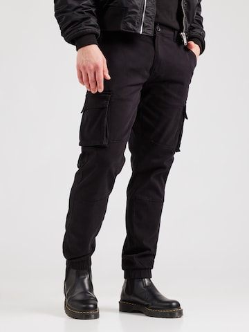 Effilé Pantalon cargo 'Cam Stage' Only & Sons en noir : devant