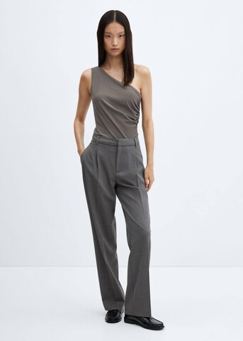 MANGO Loose fit Pleated Pants 'Cesi' in Grey