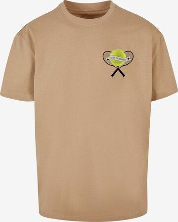 Merchcode Shirt 'Tennis Tournament' in Beige: voorkant