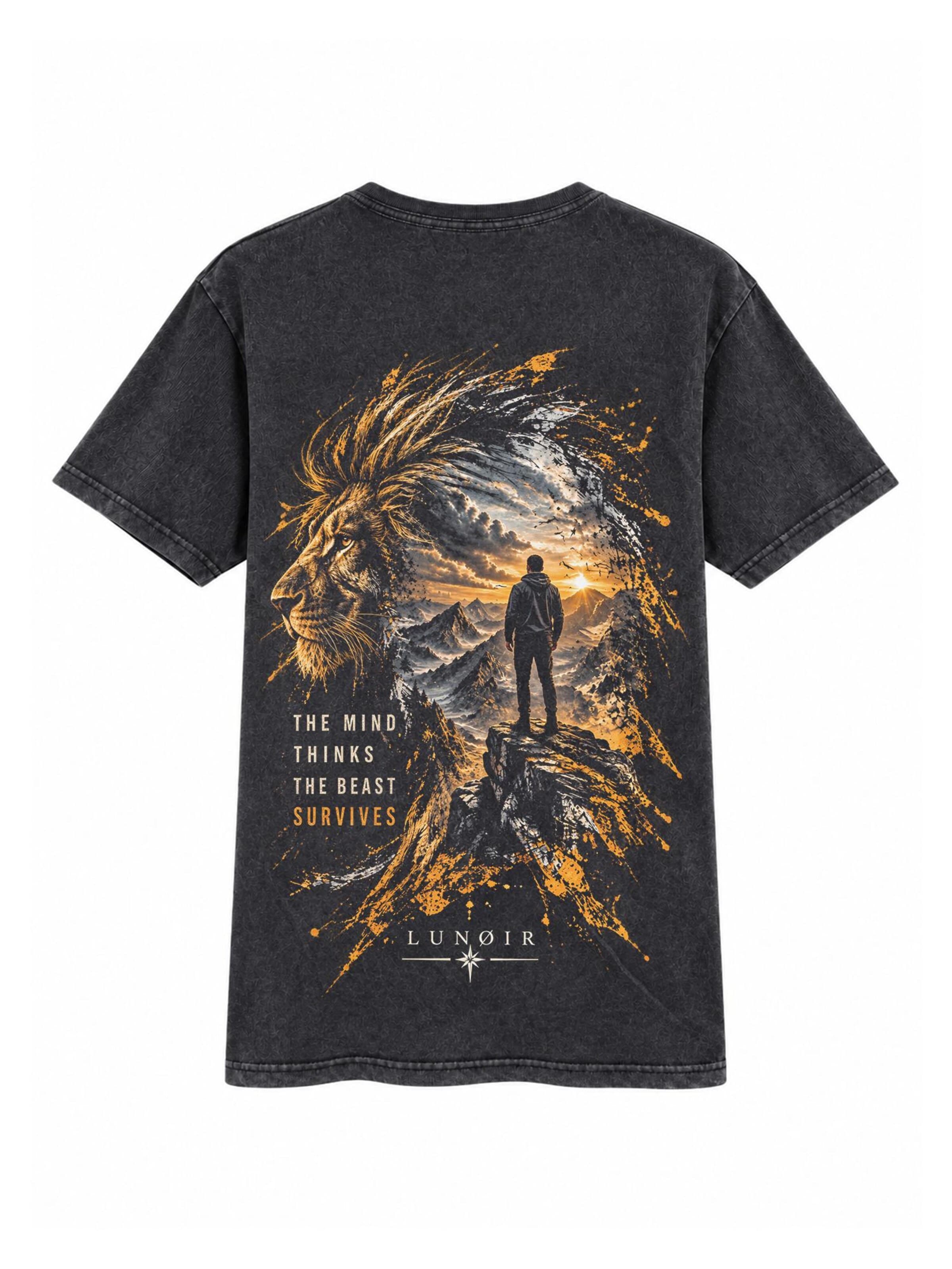 LUNØIR Studio Shirt 'Two Sides One Soul' in Black: front