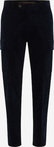 WE Fashion Slimfit Cargobroek in Blauw: voorkant