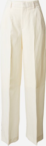 SCOTCH & SODA Wide Leg Bukser med fals 'Hana' i beige: forside