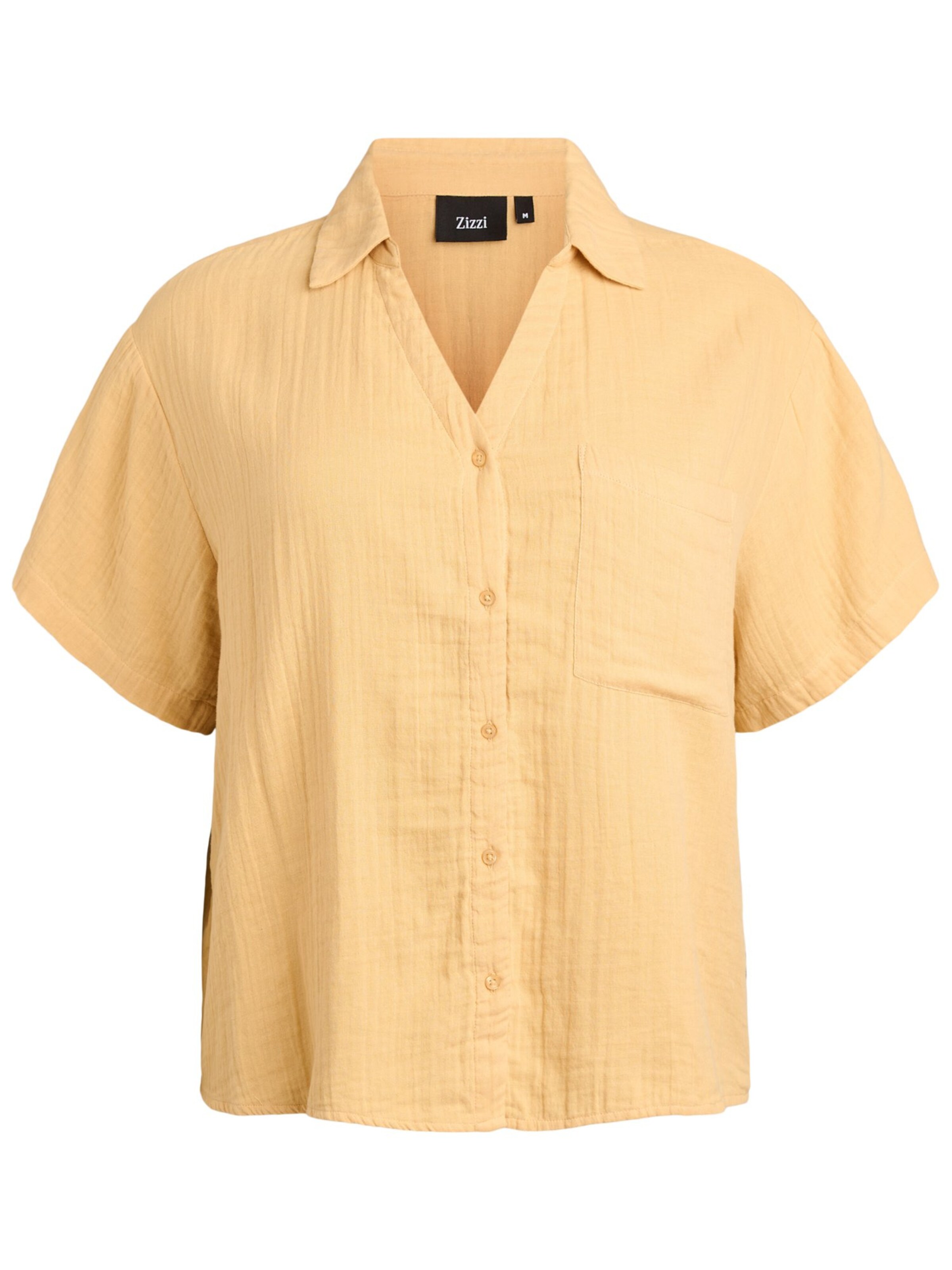 Camicia da donna 'Vvivu' di Zizzi in giallo: frontale