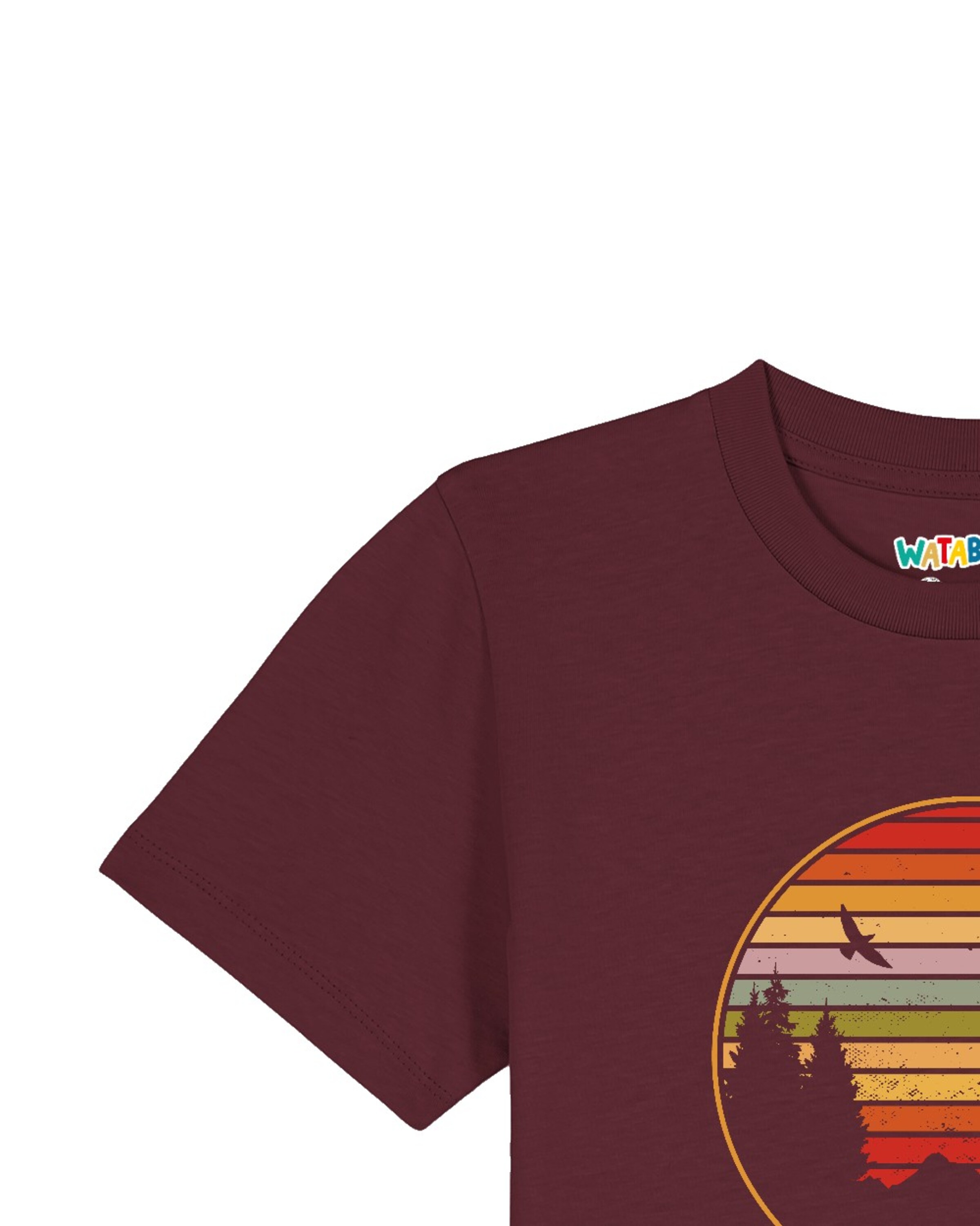 T-Shirt 'Sunset Berge & Tannen' watabout.kids en rouge