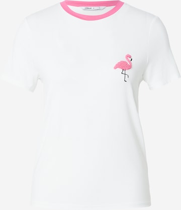 ONLY T-Shirt 'ONLHEART' in Weiß: Vorderseite