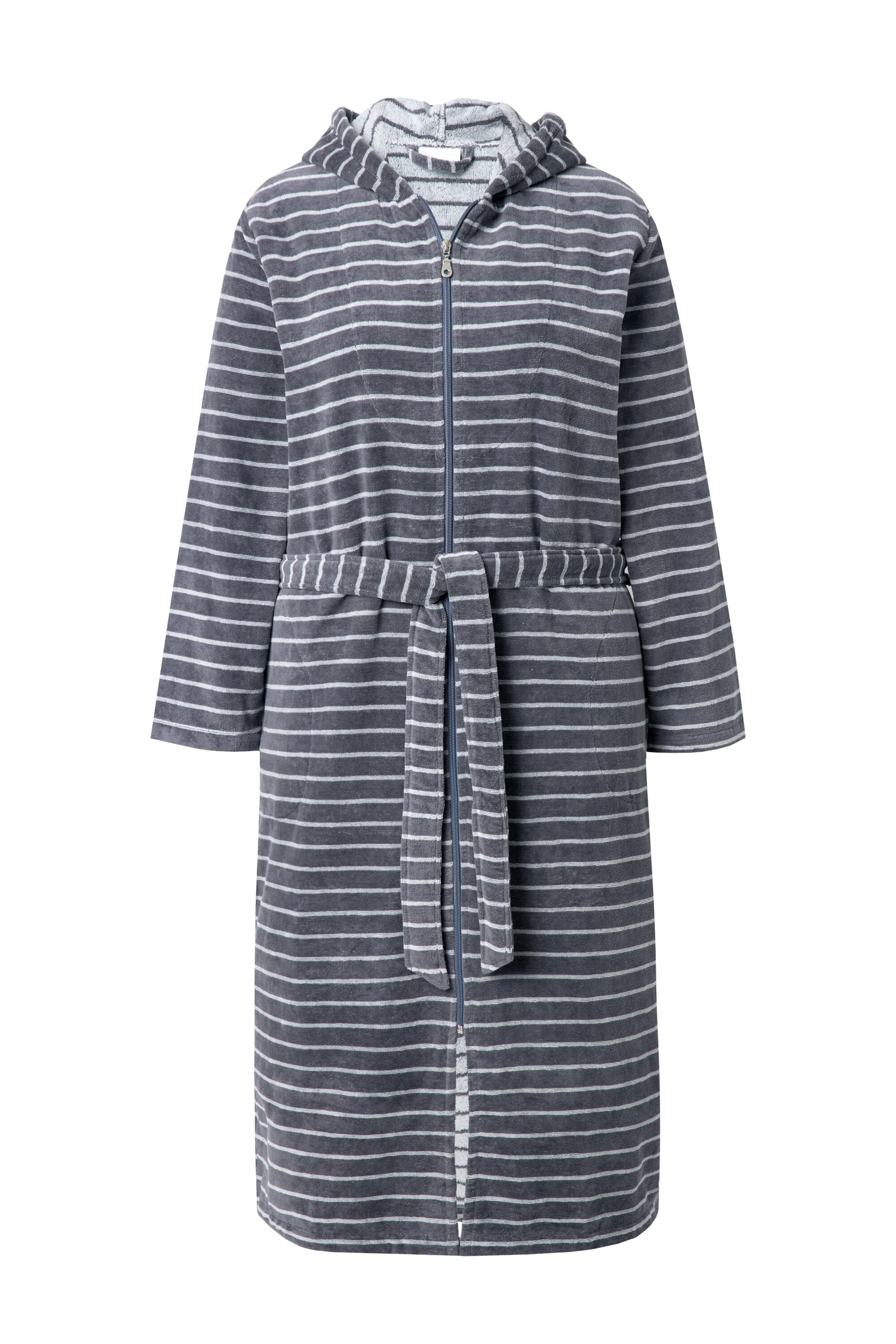 Ulla Popken Bathrobe long in Grey: front