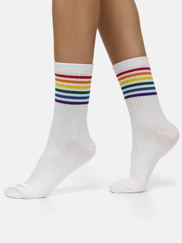 Chaussettes ' Good Vibes Motiv Statement Socken Tennissocken ' Nur Die en mélange de couleurs