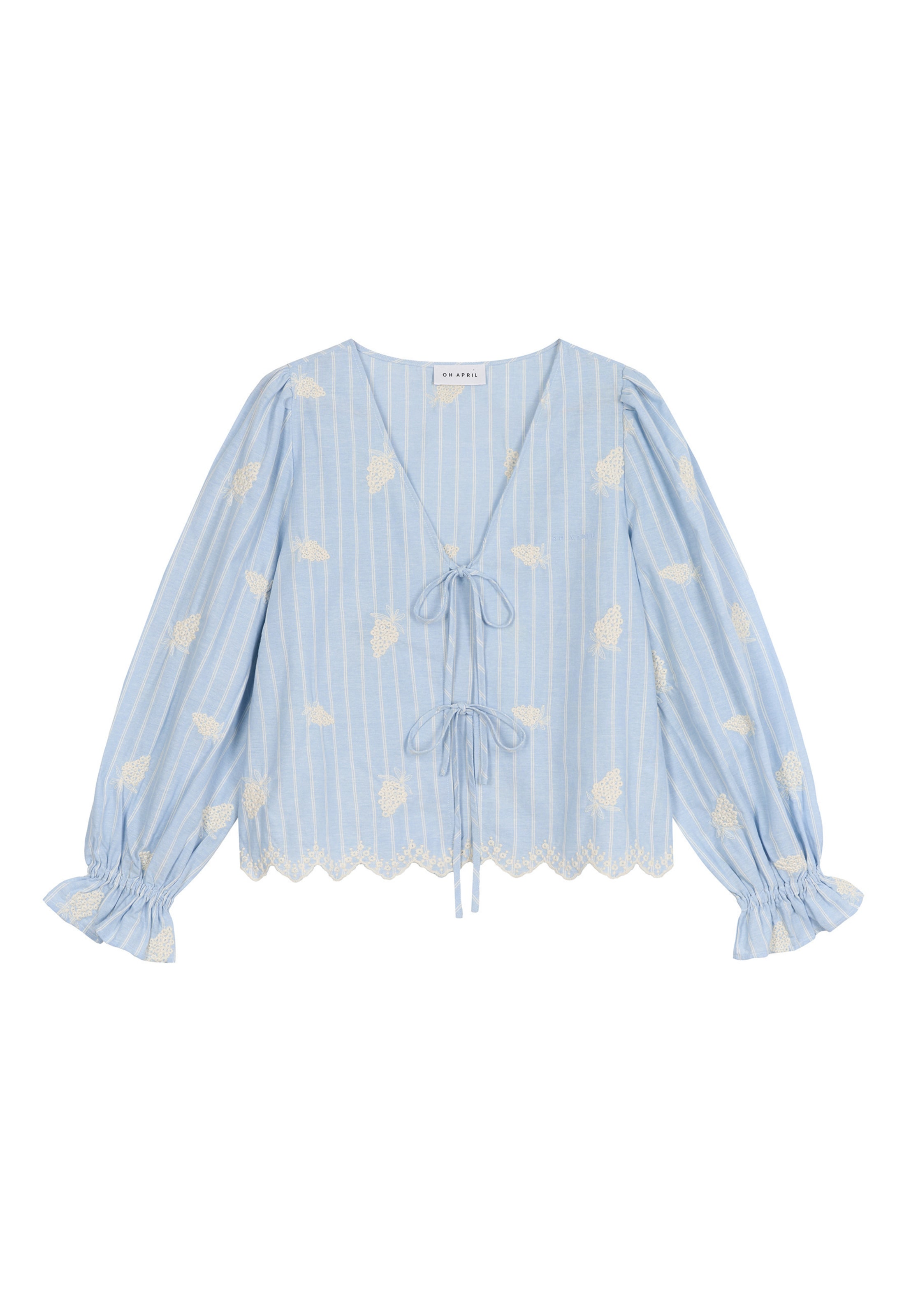 OH APRIL - Blusa 'Ninon' em azul: frente