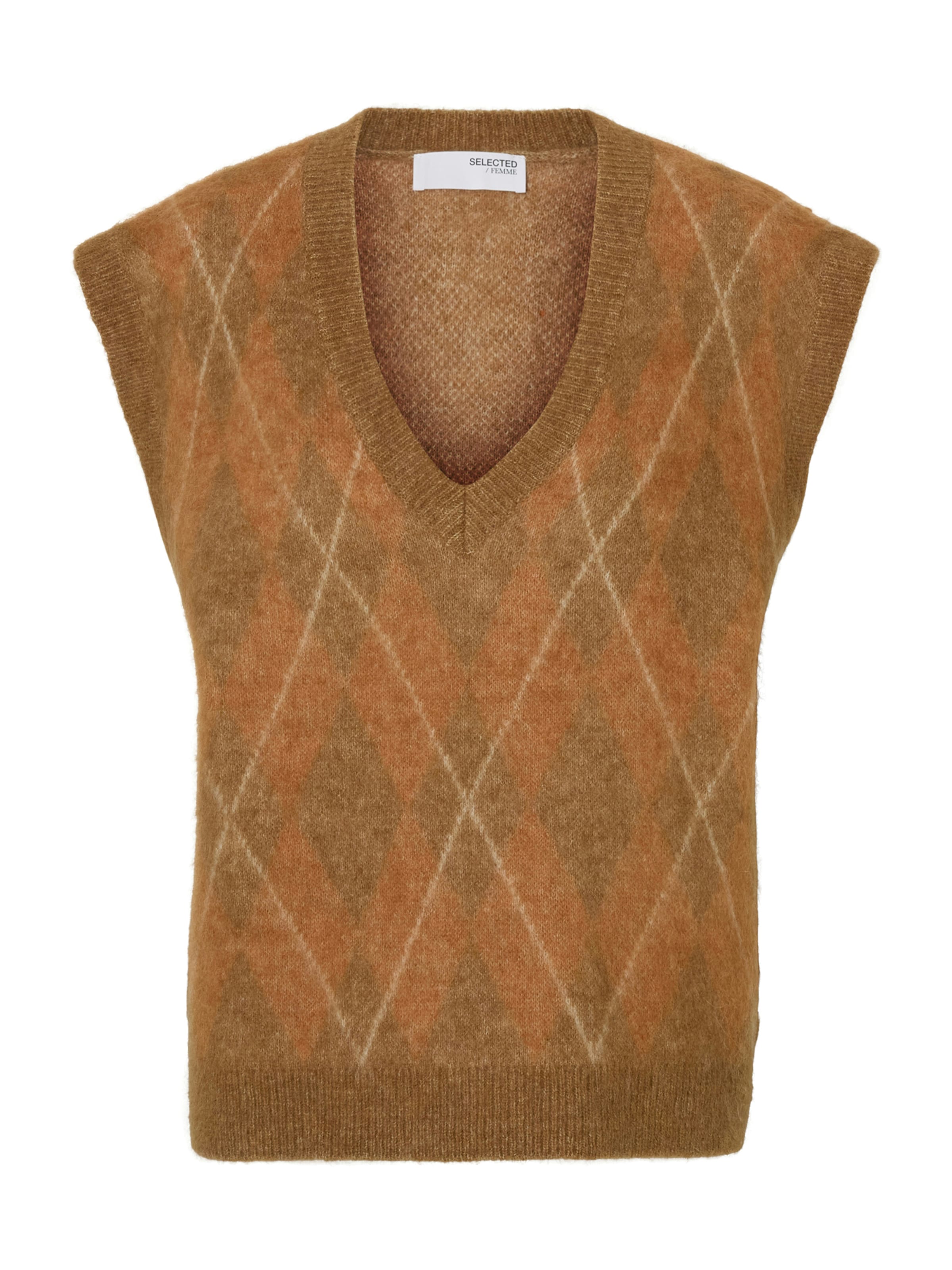 SELECTED Sveter 'SLFLULU' - Hnedá: predná strana