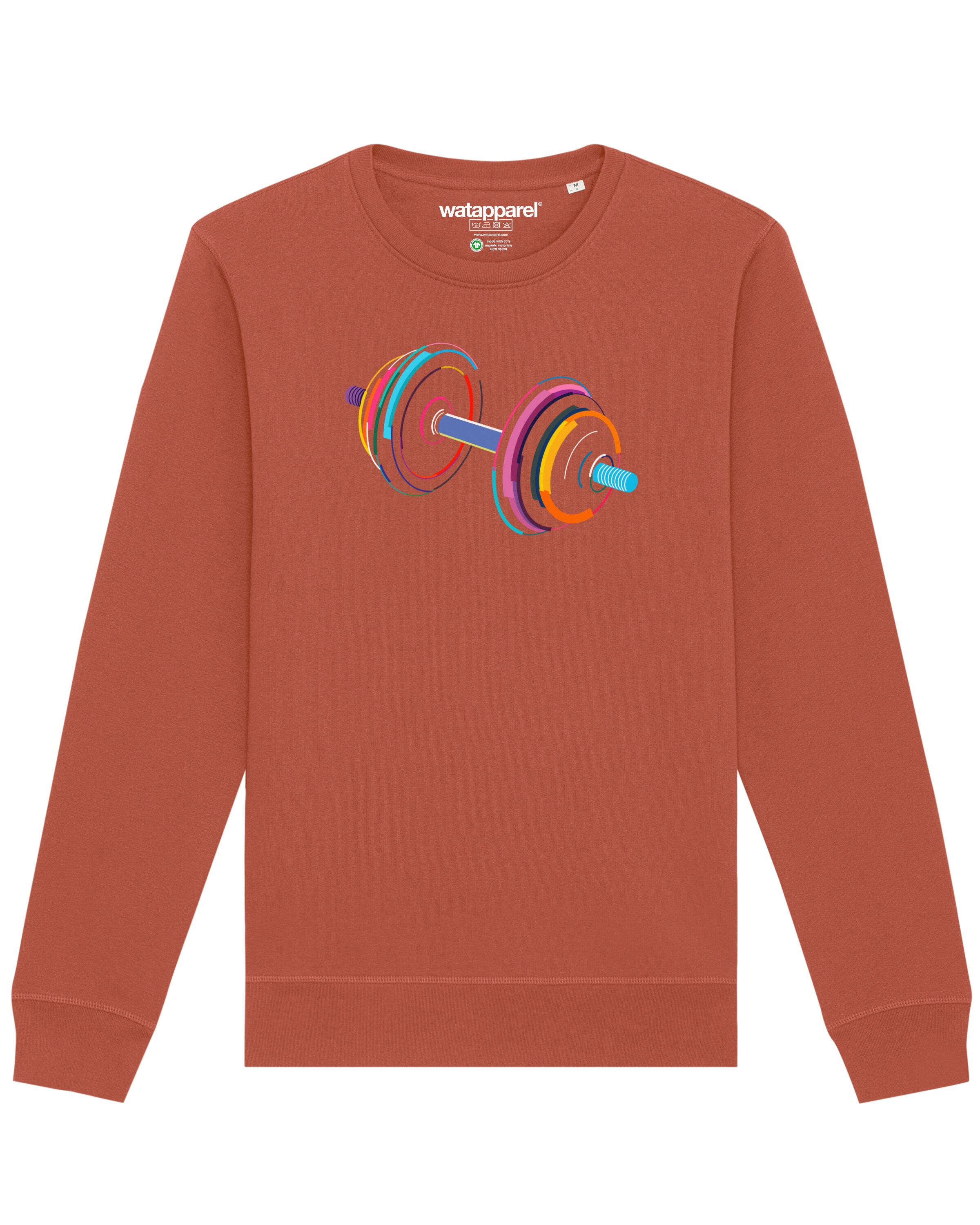Sweat-shirt ' 80s Hantel ' Watapparel en marron : devant