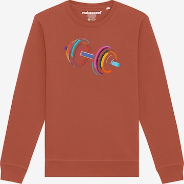 Sweat-shirt ' 80s Hantel ' Watapparel en marron : devant