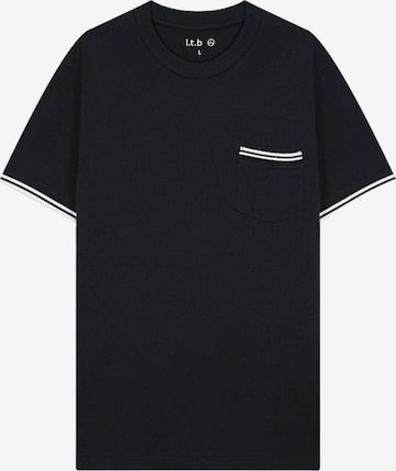 LTB Jeans Shirt 'LTB Jeans T-Shirt mit kontrastierenden Piqué-Details' in Black: front