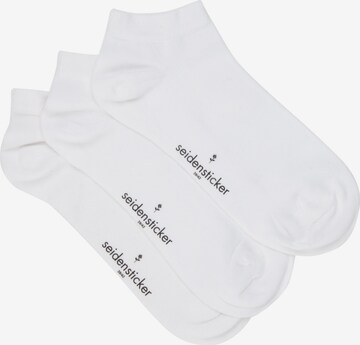 Chaussettes 'Schwarze Rose' SEIDENSTICKER en blanc : devant