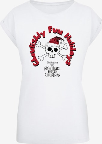 ABSOLUTE CULT T-Shirt 'The Nightmare Before Christmas - Ghoulishly Fun Holidays' in Weiß: predná strana