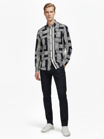 RadwaRegular Fit Košulja 'Men's Viscose multicolor pattern shirt' - crna boja