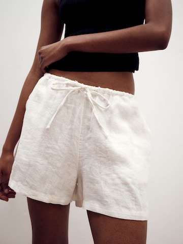 ABOUT YOU x Marie von Behrens Loose fit Trousers 'Fanny' in White