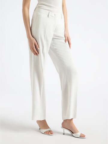 MORE & MORE Wide leg Pleated Pants in Beige: front