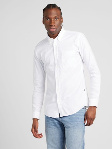 BOSS Black Regular fit Skjorta 'ROAN' i vit: framsida