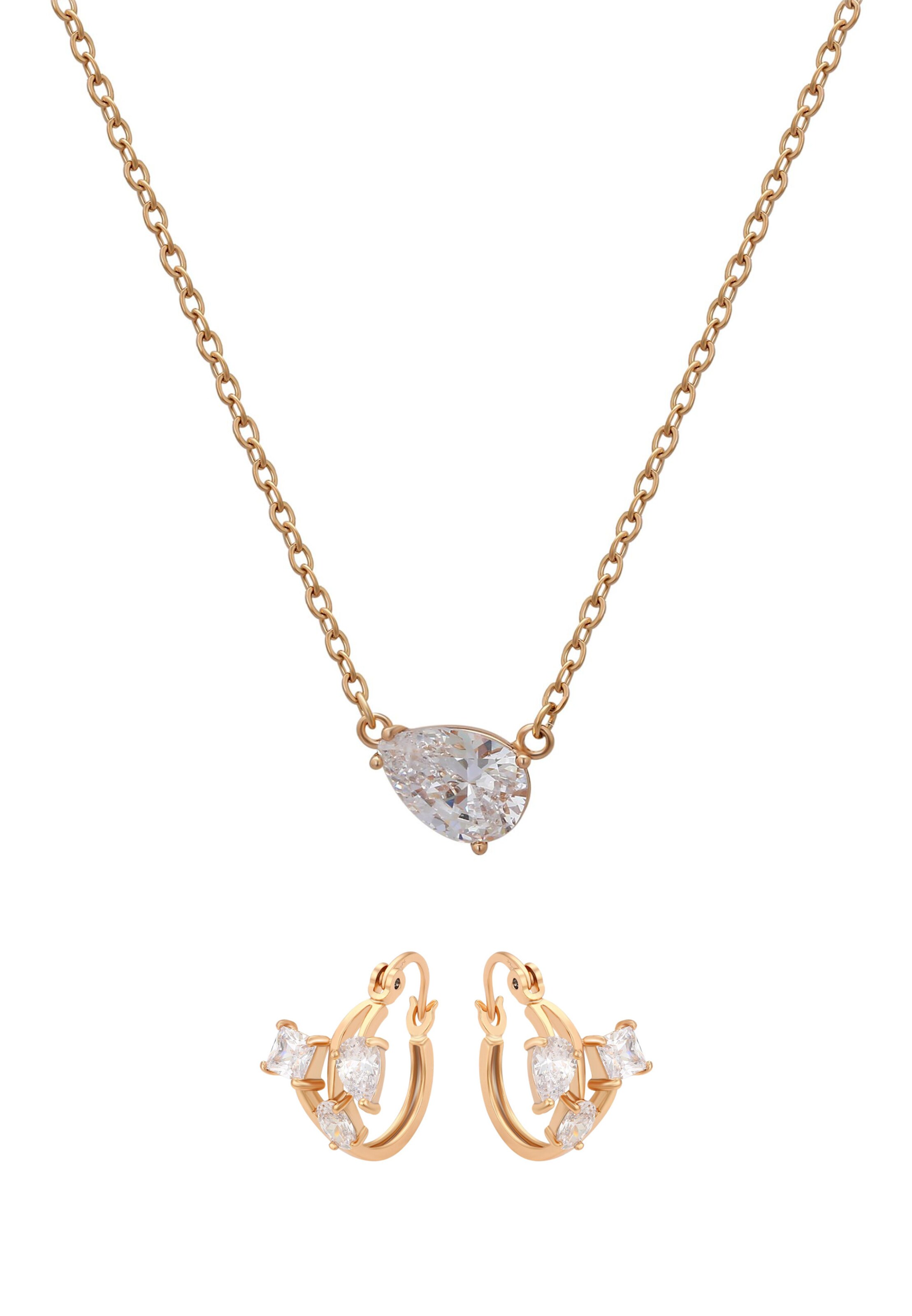 faina Sieraden set in de kleur Goud / Transparant / Parelwit, Productweergave