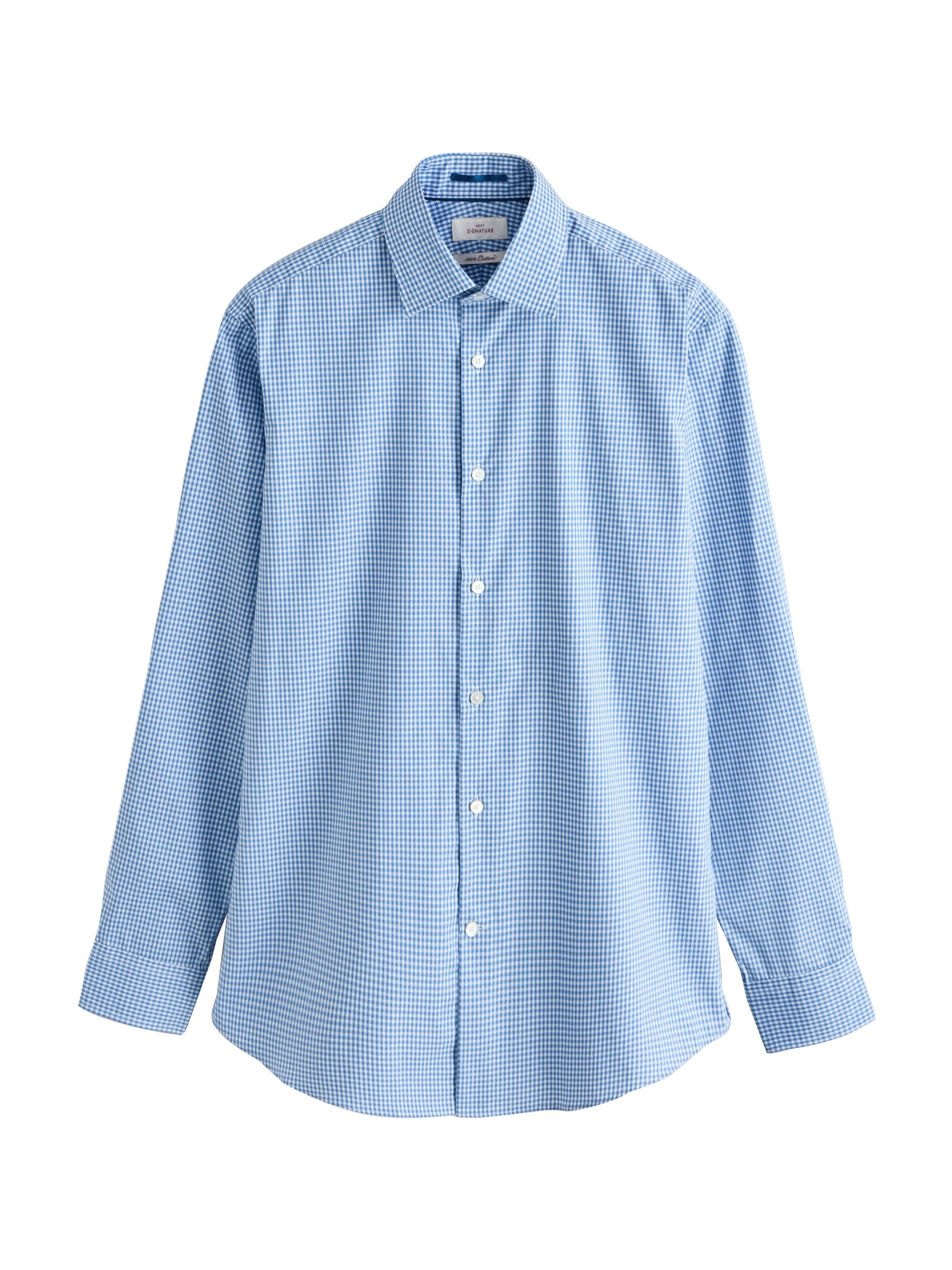 Coupe regular Chemise 'Signature' Next en bleu : devant