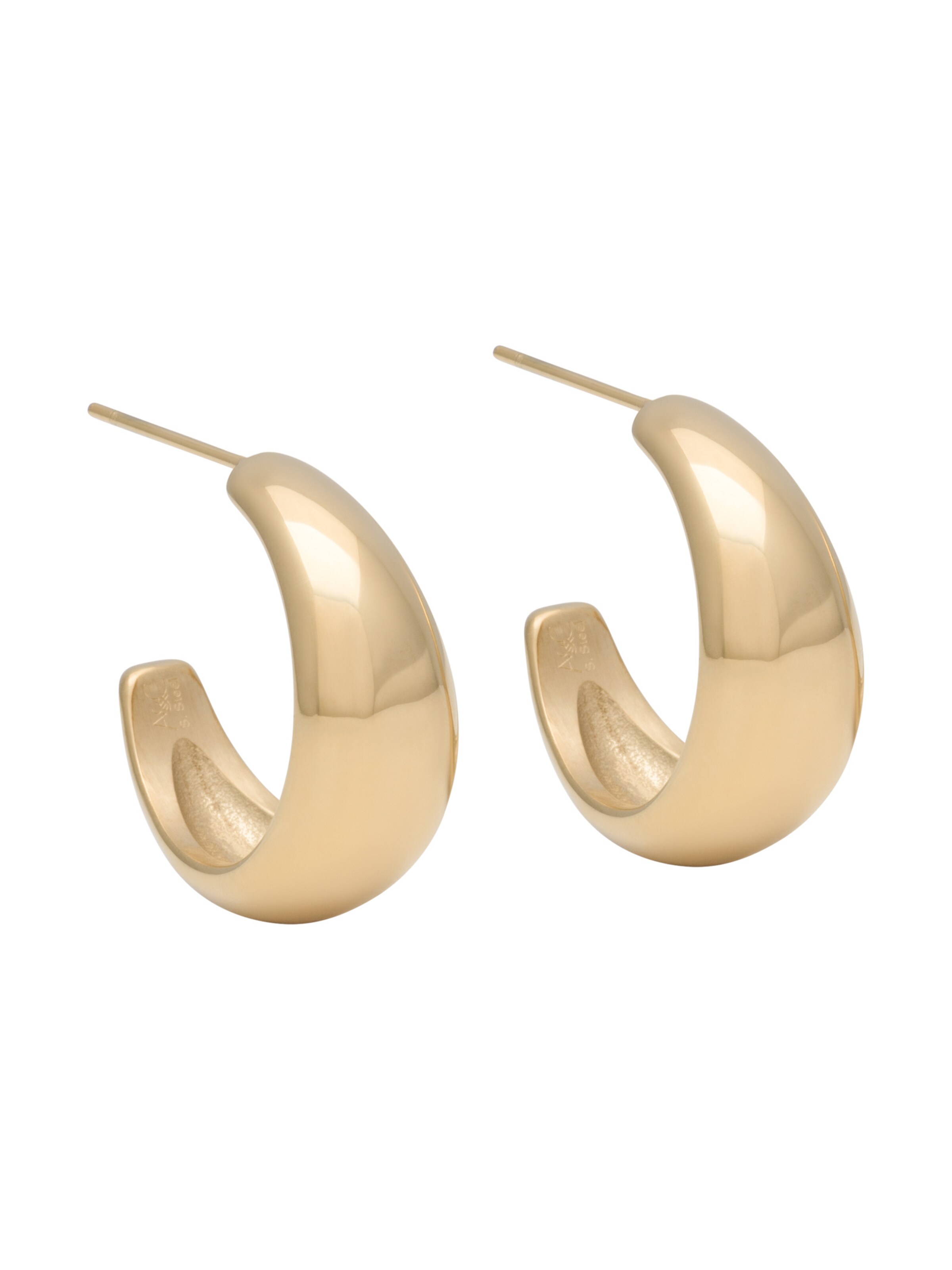 A&C Oslo – Nordic Design Jewellery Ohrhänger 'Steel - Soft Coll' in Gold: Vorderseite