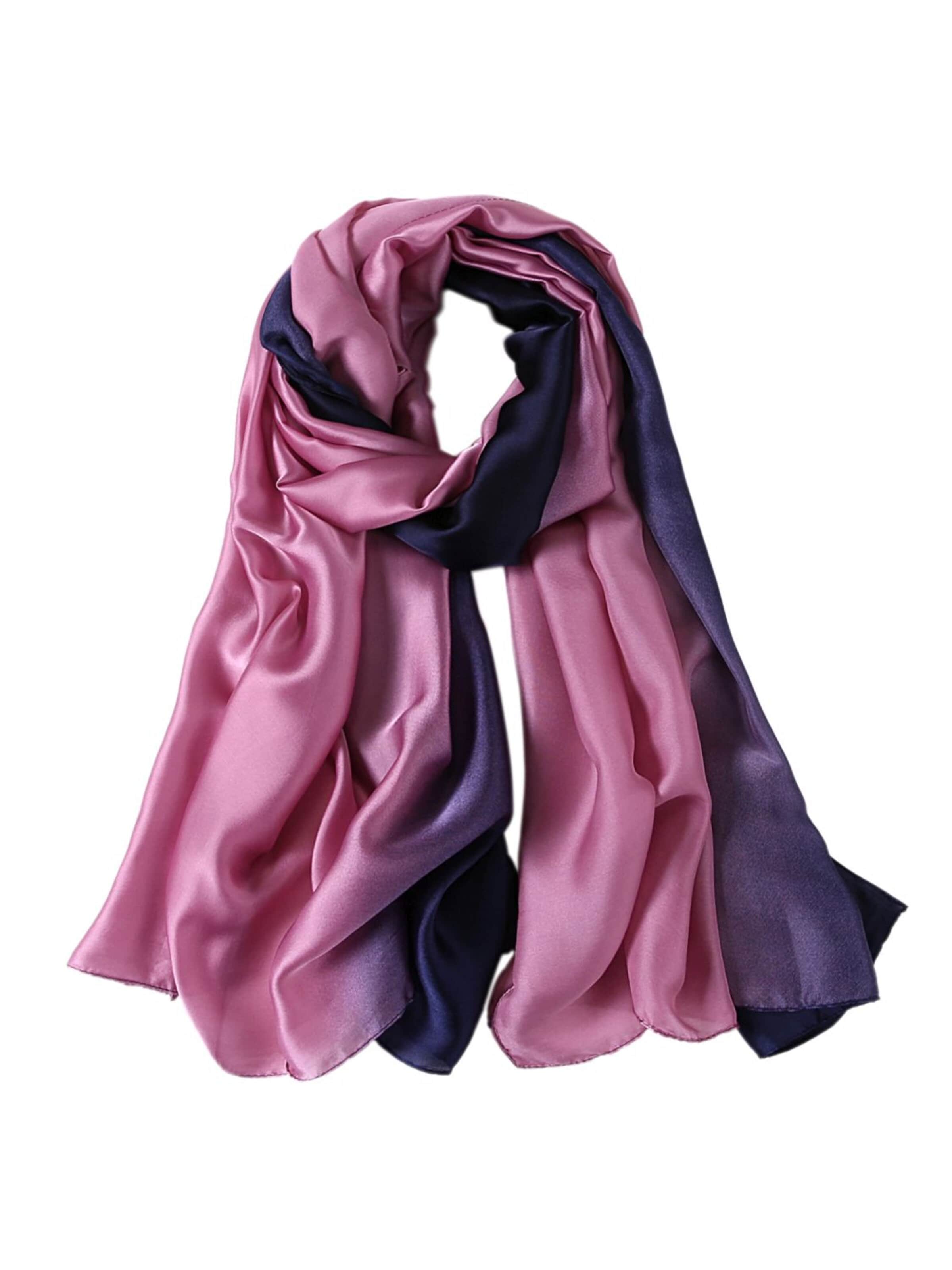 Écharpe 'Etole en Soie Pink Purple Navy Duo' alberto cabale en rose : devant