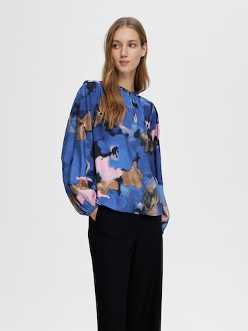 SELECTED FEMME Blus 'MARIETTE' i blå: framsida