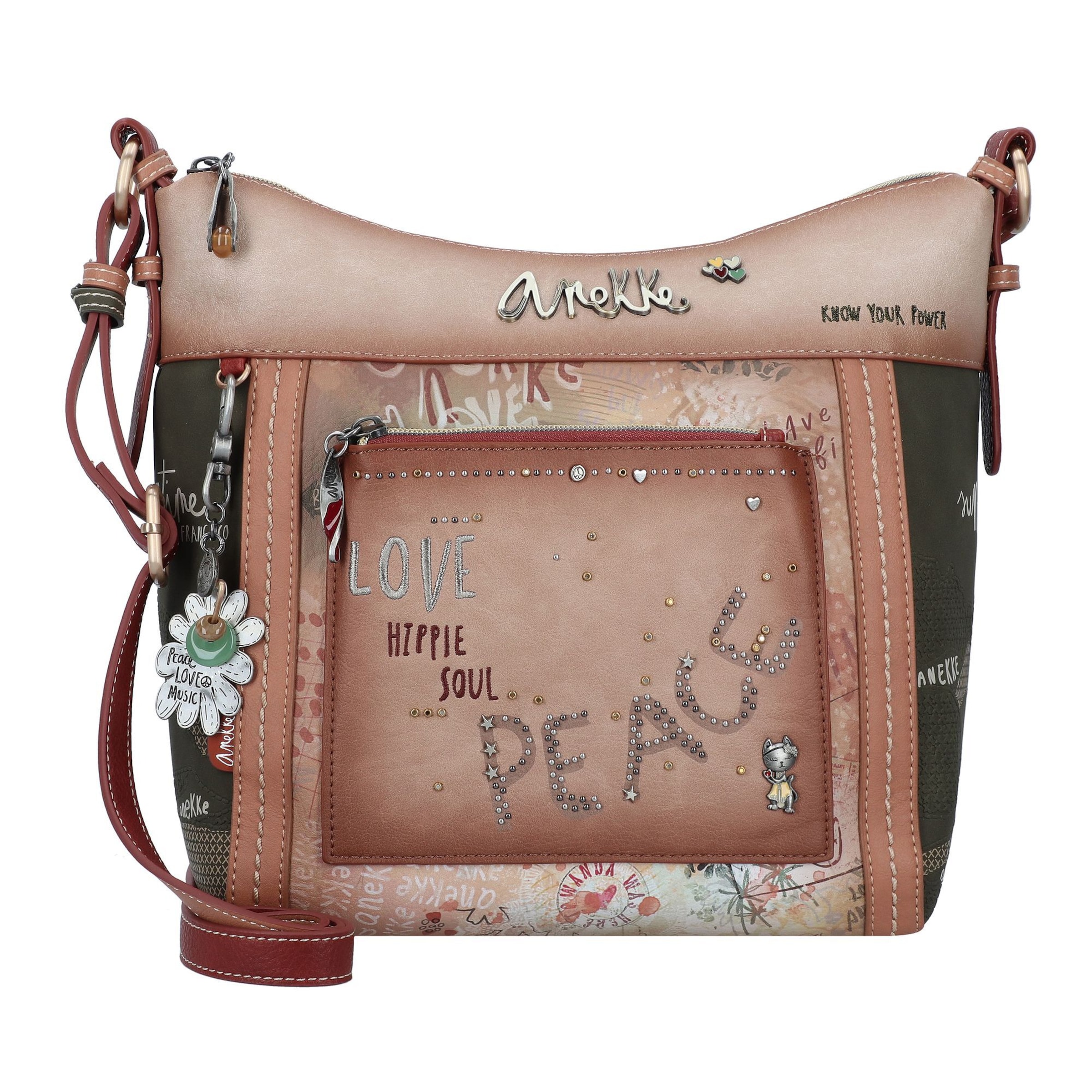 Anekke Crossbody Bag 'Flower' in Beige: front