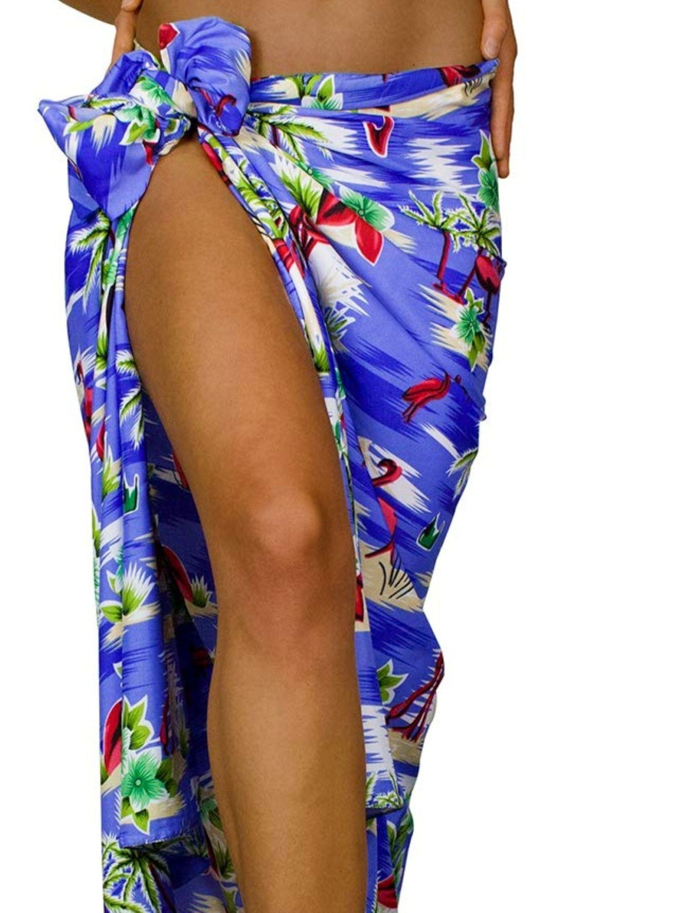 King Kameha Scarf 'Flamingos' in Blue