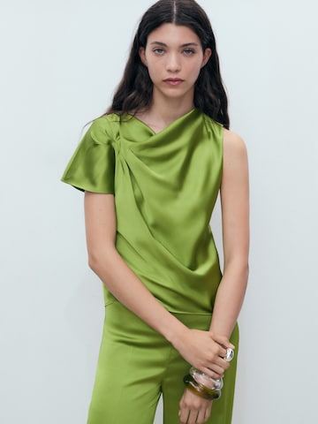 MANGO Blouse 'SATI-A' in Groen: voorkant