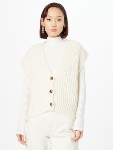 Rich & Royal Knit Cardigan in White: front