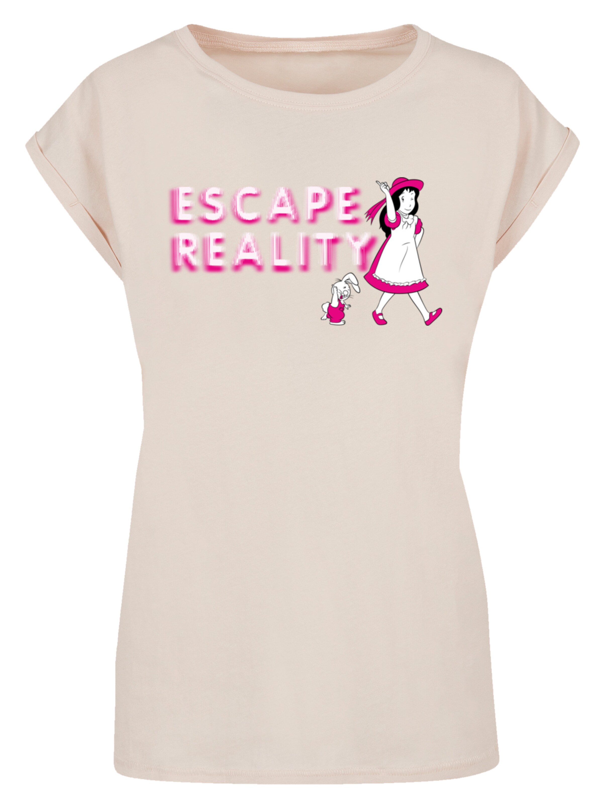 T-shirt 'Alice im Wunderland Escape Reality' F4NT4STIC en beige : devant
