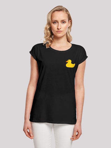 F4NT4STIC Shirt 'Yellow Rubber Duck' in Zwart: voorkant
