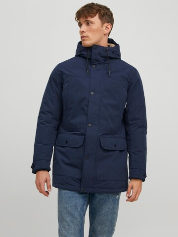 JACK & JONES Зимна парка в синьо: отпред