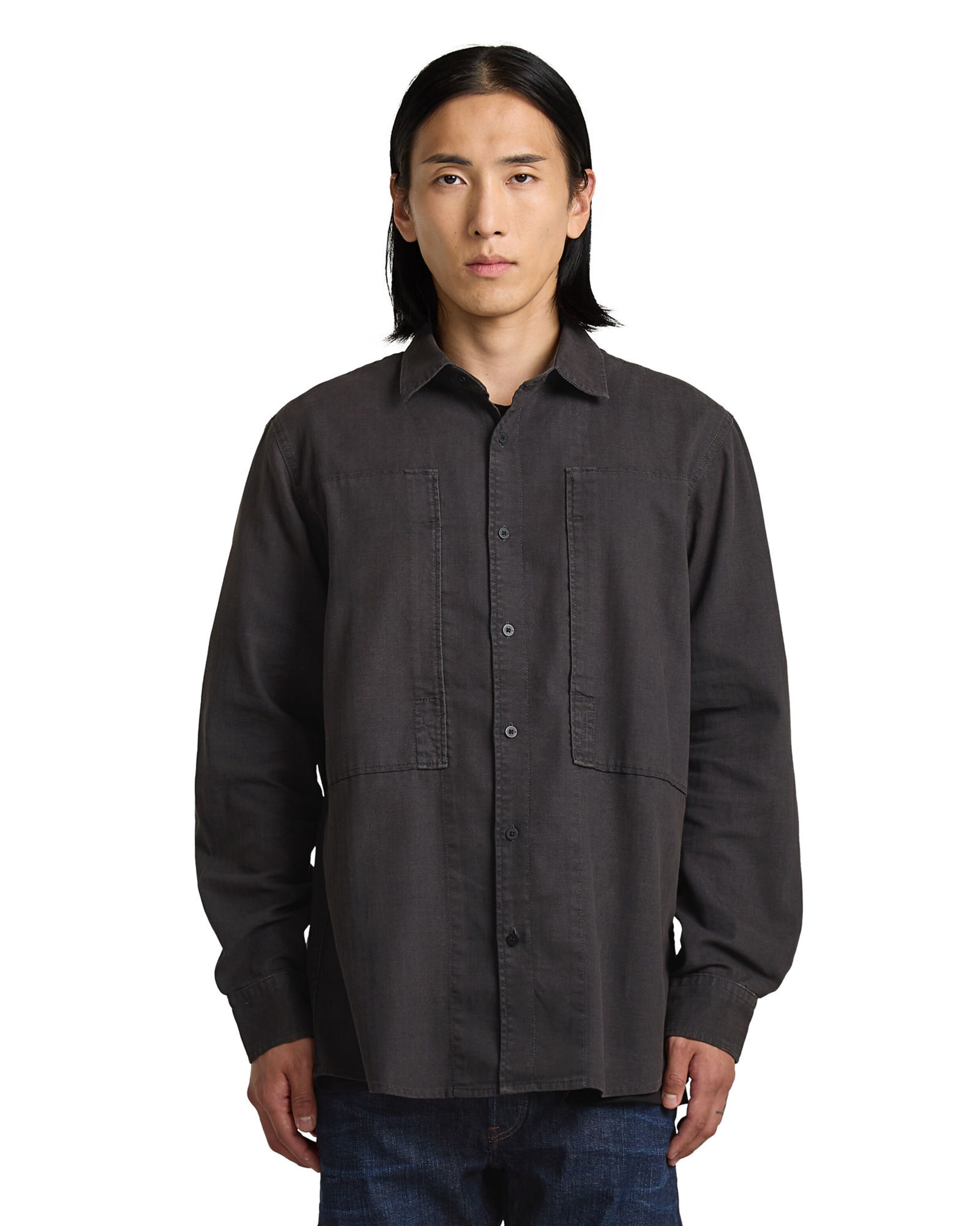 G-STAR Regular fit Button Up Shirt in Grey: front