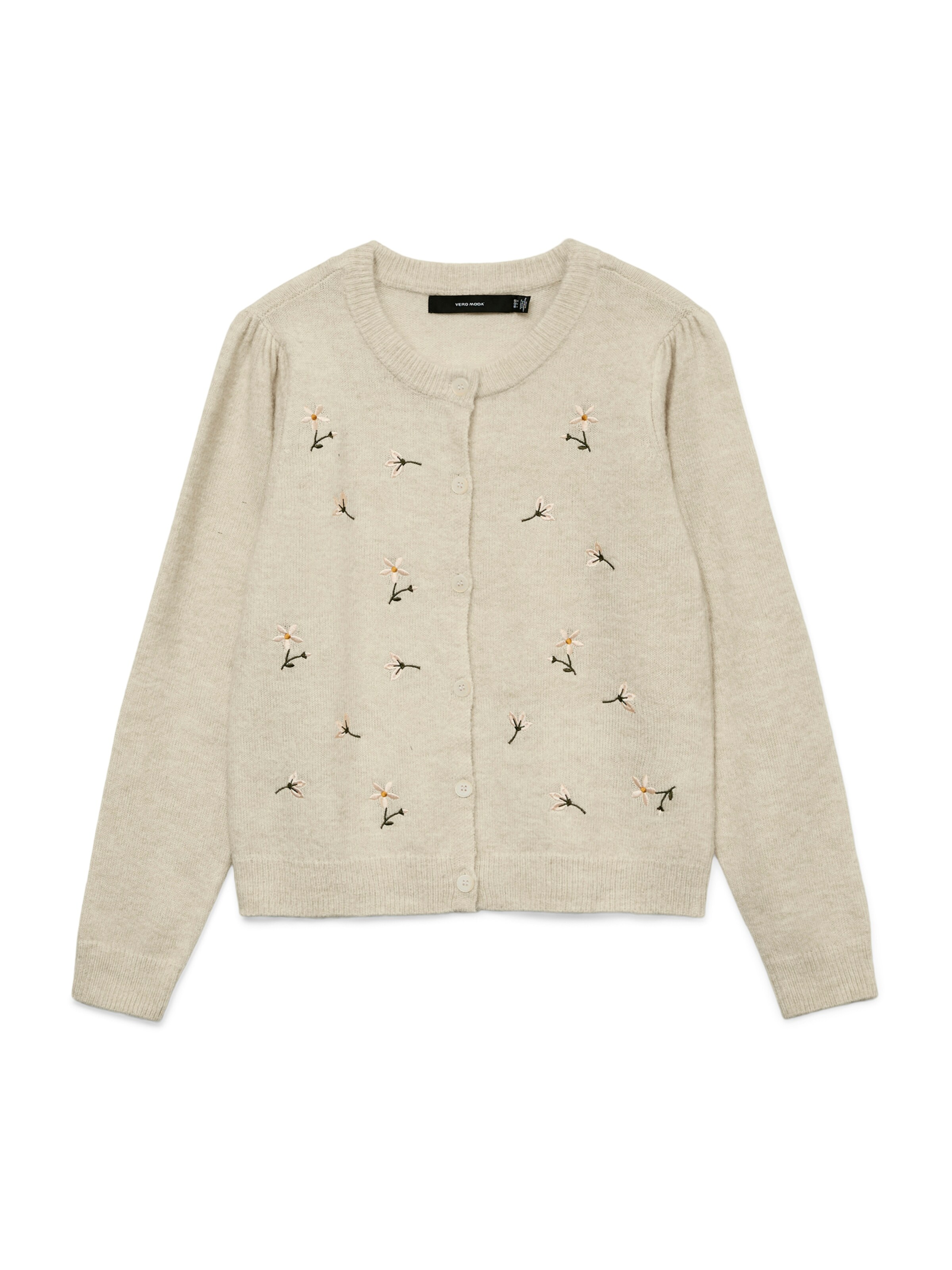 VERO MODA Gebreid vest 'VMFiorella' in de kleur Beige / Geel / Donkergroen / Poederroze, Productweergave