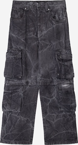 Bershka Baggy Cargofarkut värissä musta: etupuoli